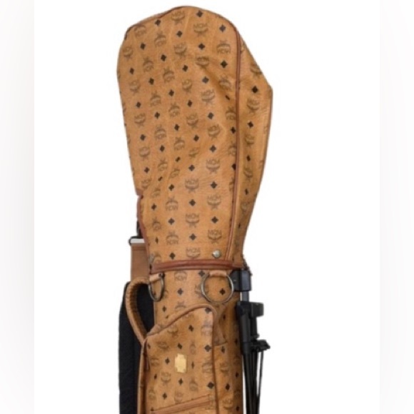 MCM Cognac Visetos Coated Leather Golf Bag - Picture 2 of 7
